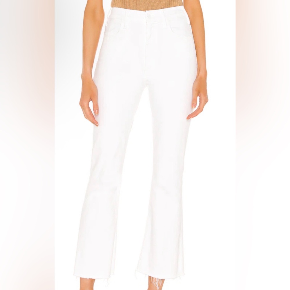 MOTHER White Cropped Flare Skinny Jeans
